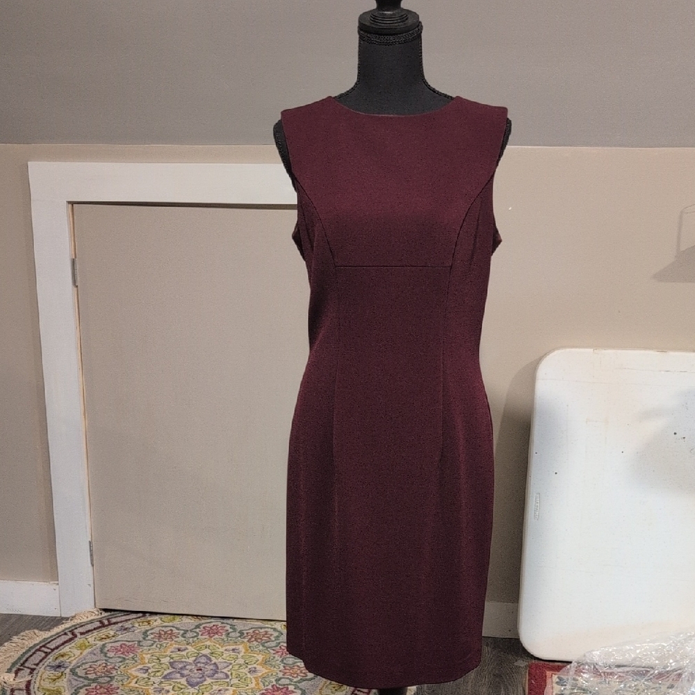 Joseph Ribkoff Deep Red Sleeveless Midi Dress